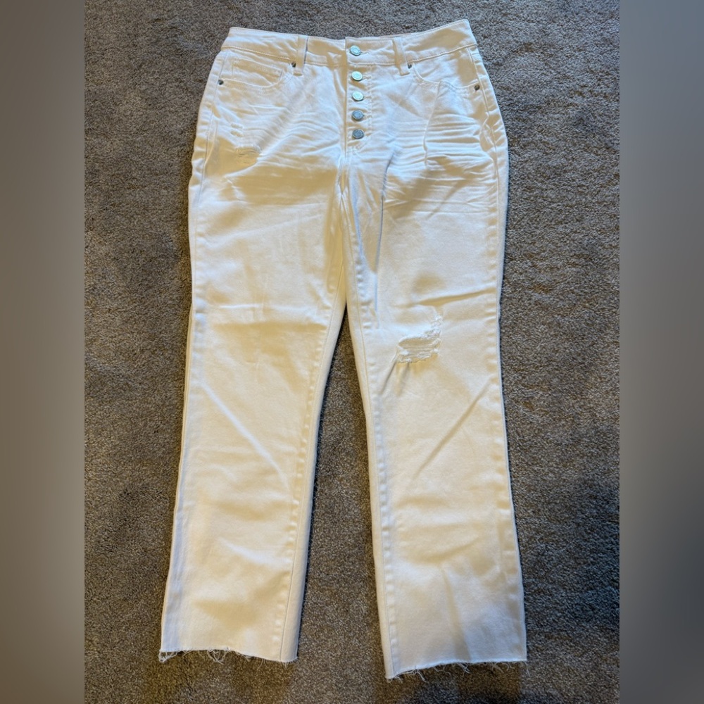 Time and Tru High Rise White Jeans